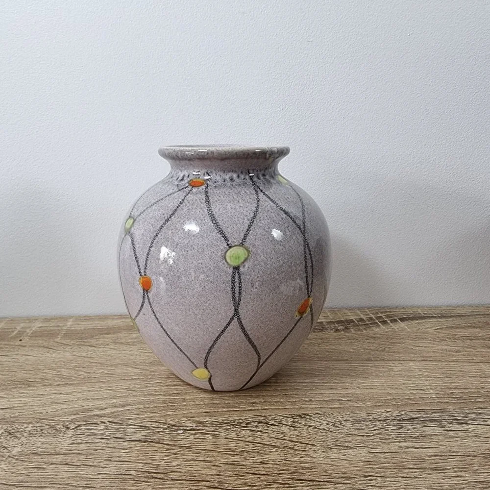 Vintage 1980s Purple Ultra Violet Vase West German 14 cm H - Picture 4 of 10